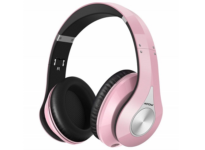 ピンク色のMpow 密閉型 Bluetooth ヘッドホン